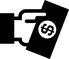 Dollar Money Bill On A Hand Outline Svg File, Free Vectors File